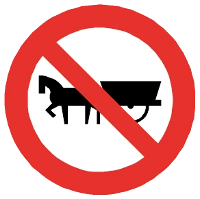 Señal Prohibida circulación de vehículos de tracción animal