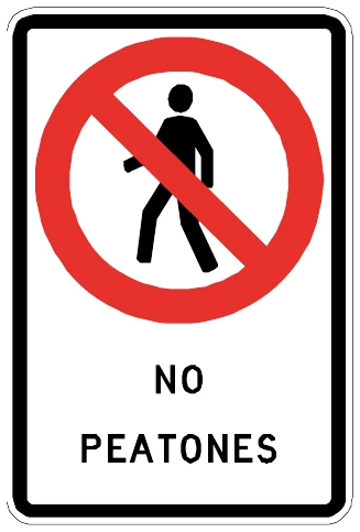 Señal No peatones