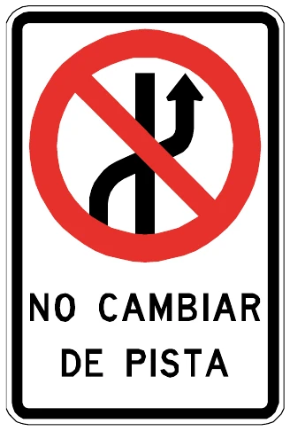 Señal No cambiar de pista