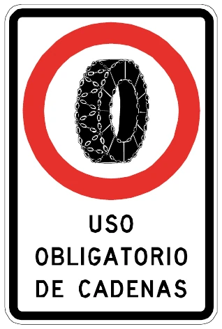 Señal Uso obligatorio de cadenas