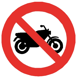 Señal Prohibida circulación de motocicletas