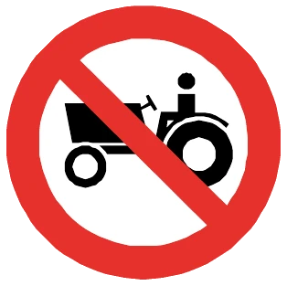 Señal Prohibida circulación de maquinaria agrícola