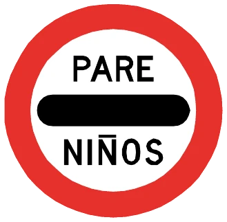 Señal Pare niños