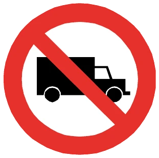 Señal Prohibida circulación de vehículos de carga