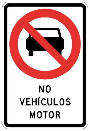 Señal Prohibida circulación de vehículos motorizados