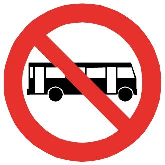 Señal Prohibida circulación de buses