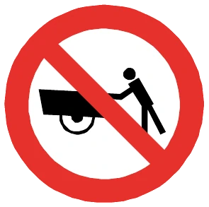 Señal Prohibida circulación de carros de mano